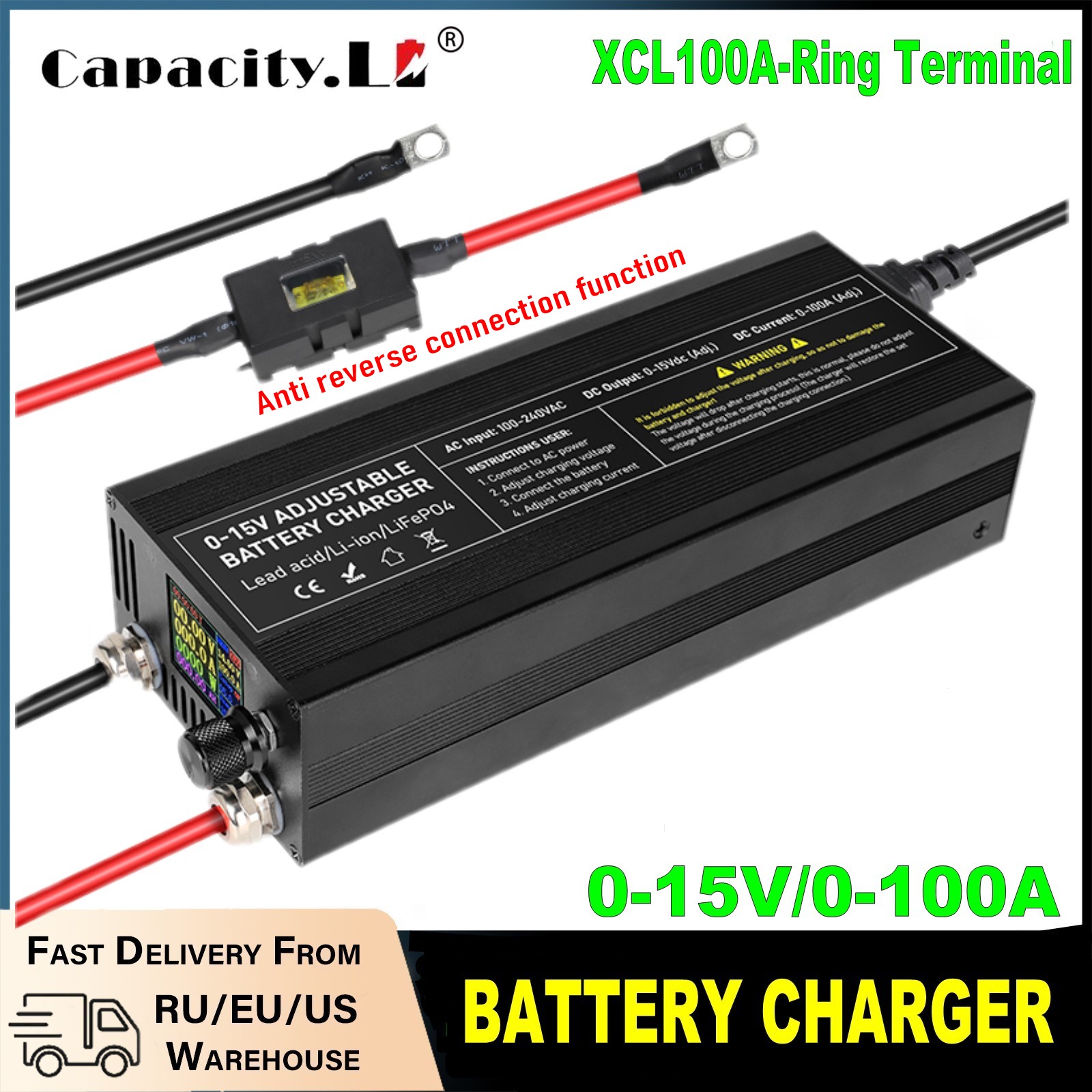 60A100A CC CV 조정 가능한 배터리 충전기 전 - 84V 20A Smart Charger 리뷰 및 가격