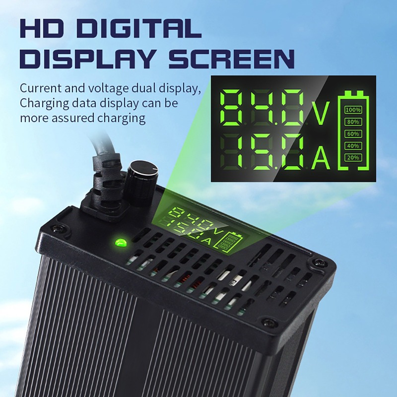 48V 알루미늄 쉘 조절식 리튬 배터리 충전기 2-8A - 84V 20A Smart Charger 리뷰 및 가격